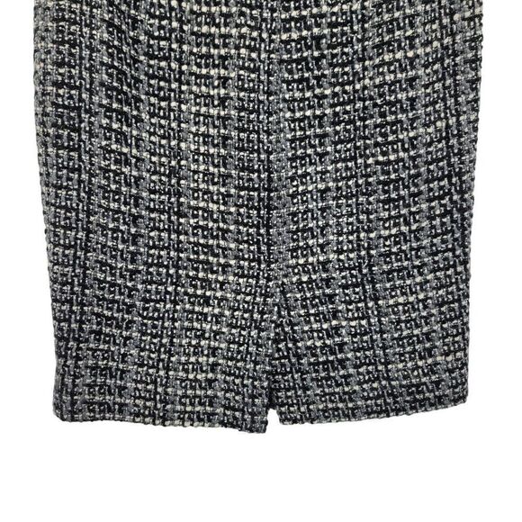J. Crew Wool Tweed The Pencil Skirt 0 Gray‎ Black Twee Plaid Academia Career - Picture 8 of 9